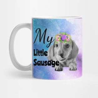 My Little Sausage Dachshund Puppy Distressed Watercolour Mug